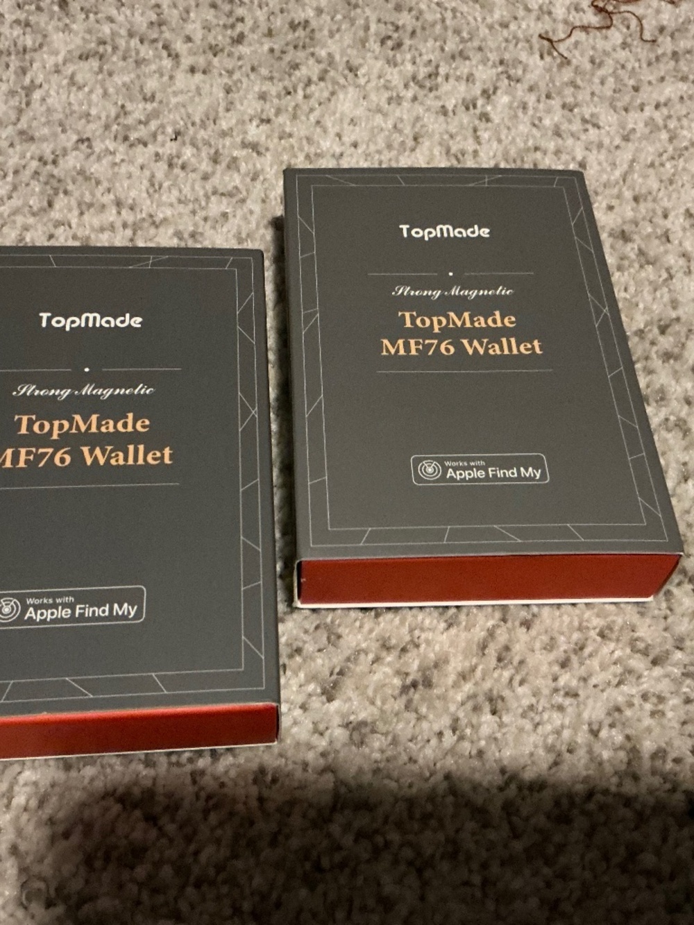 2-TopMade MF76 Magnetic Wallets with Apple Find My Wallet